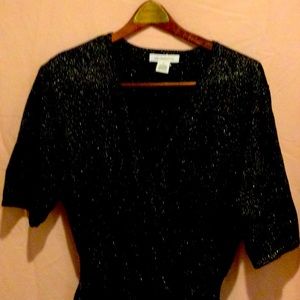 Liz Claiborne black and silver jersey dress